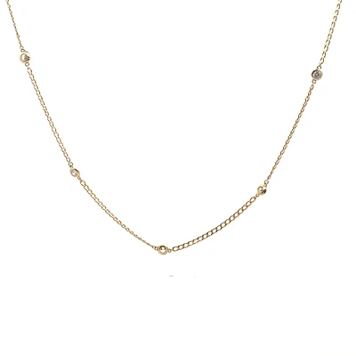 Curb Zirconia By the yard Necklace