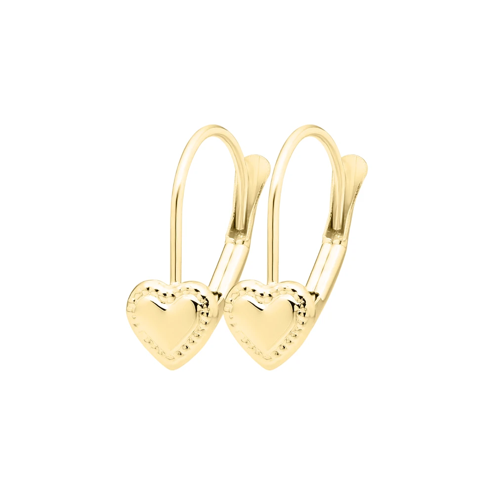 Hearts Beaded Design Leverback Kids Earrings