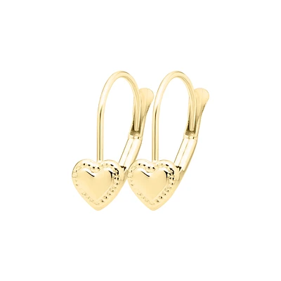Hearts Beaded Design Leverback Kids Earrings