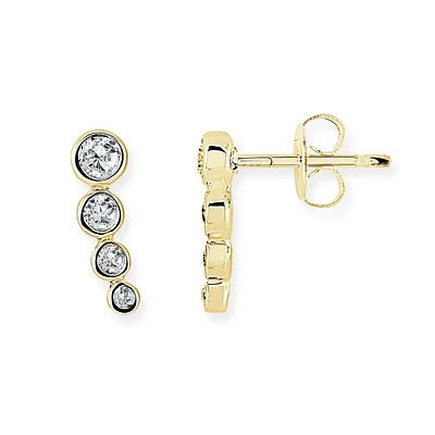 Golden Steel Crawler Earrings