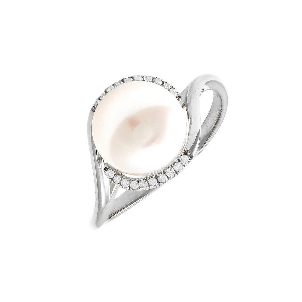 Pearl and Diamonds Ring