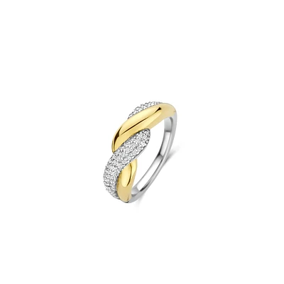 Twist Pave 2 Tone Ring