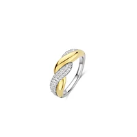 Twist Pave 2 Tone Ring