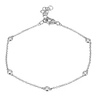 Five Diamond Bezel Set White Gold Bracelet
