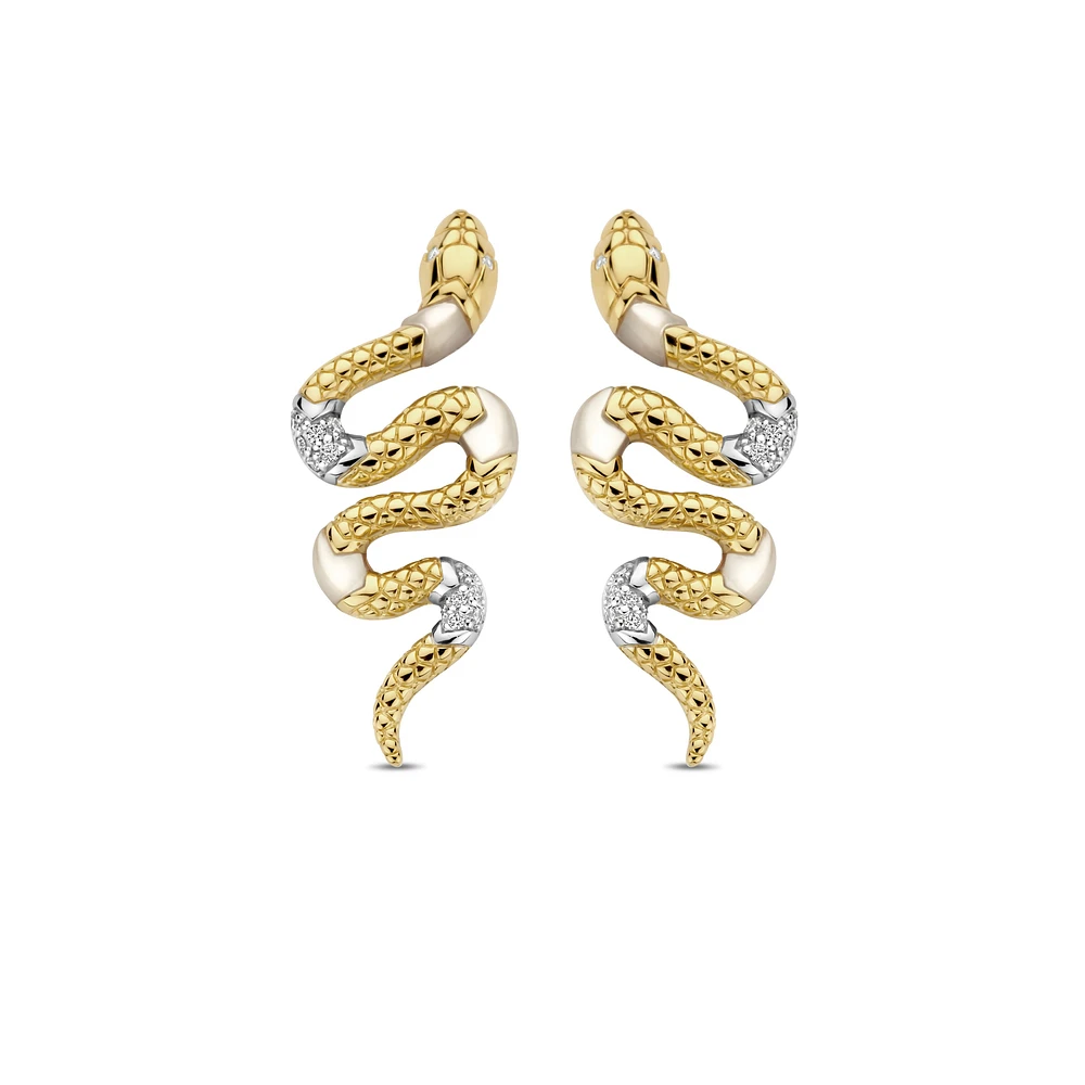Snake Milky Quartz Earrings