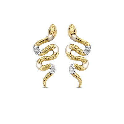 Snake Milky Quartz Earrings