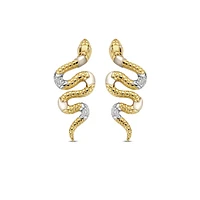 Snake Milky Quartz Earrings