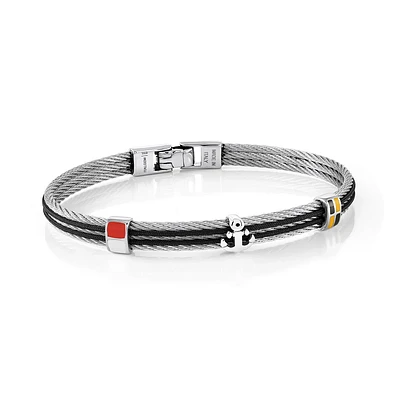 Black and Steel Anchor Bracelet