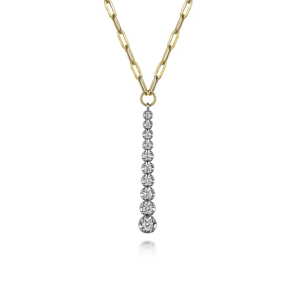 Vertical Gradient Diamonds Bar Necklace