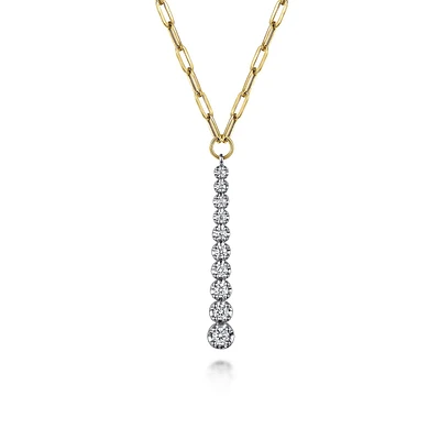 Vertical Gradient Diamonds Bar Necklace