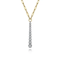 Vertical Gradient Diamonds Bar Necklace