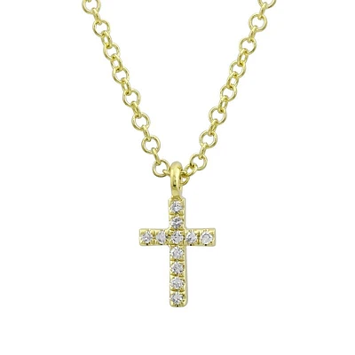 7MM Diamond Cross Necklace