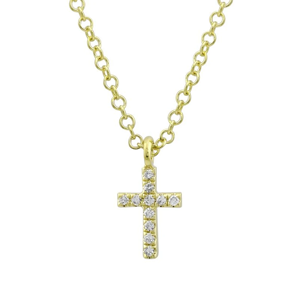 7MM Diamond Cross Necklace