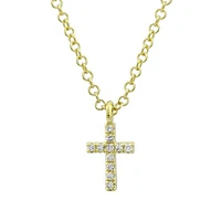7MM Diamond Cross Necklace