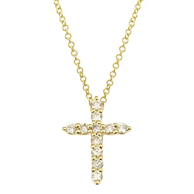 Diamond Cross 12MM Necklace