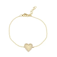 Fluted Classic Heart Diamonds Bracelet