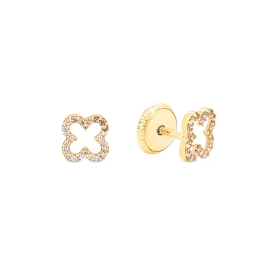 Clover Outline 5MM Stud Earrings