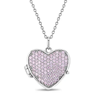 Pink Full Heart Kids Locket Necklace
