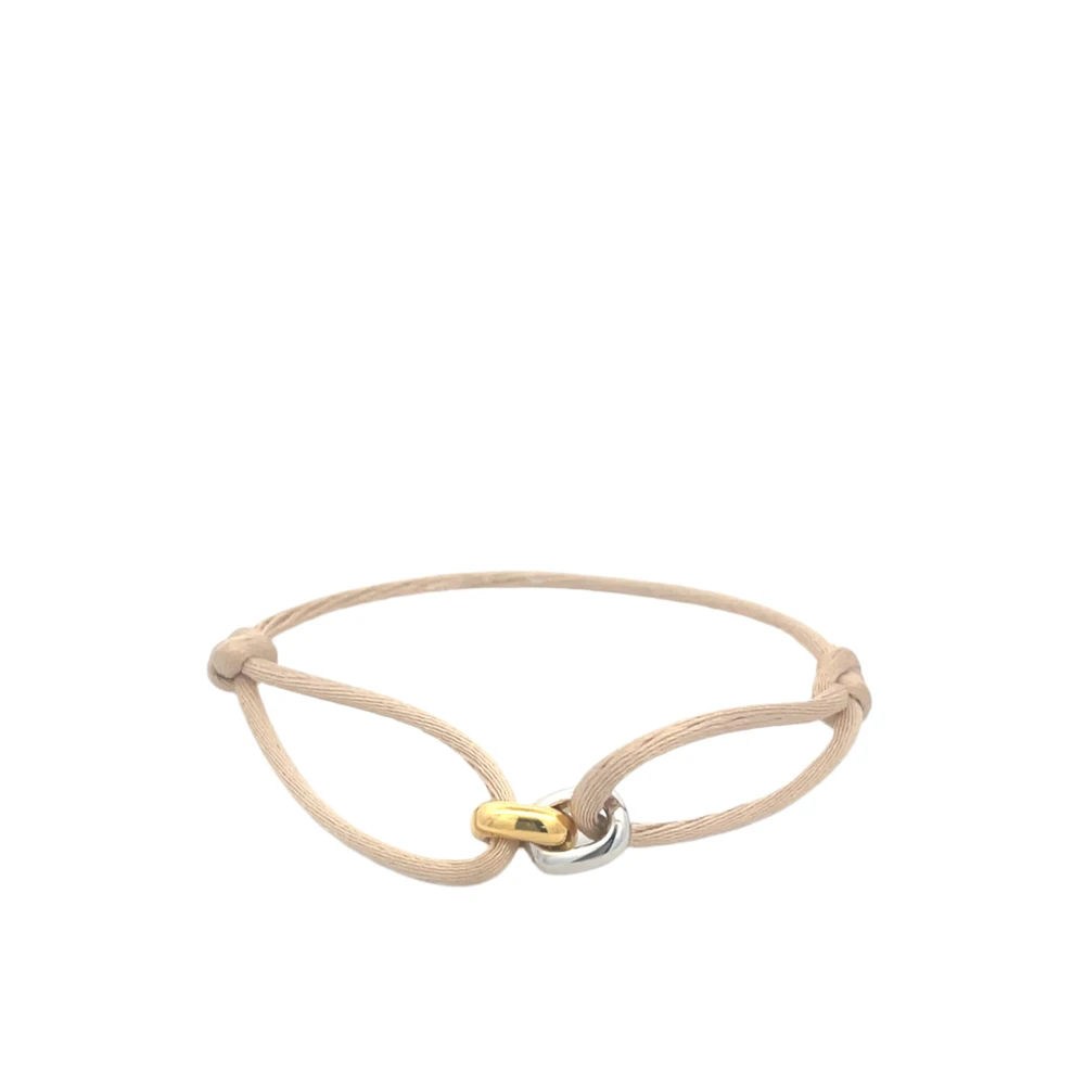 Connected Two Tone Links Cord Bracelet