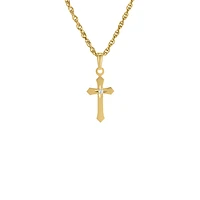 13MM Cross with Diamond Kids Necklace