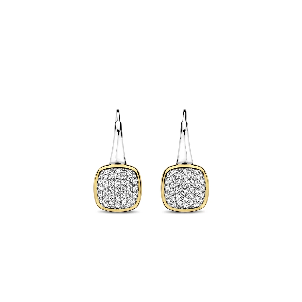 Pave Cushion Dangle Earrings