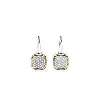 Pave Cushion Dangle Earrings