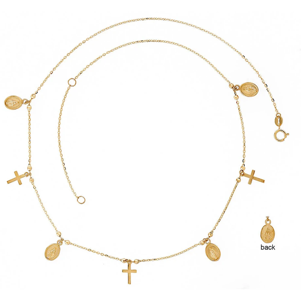 Cross and Milagrosa Dangles Necklace