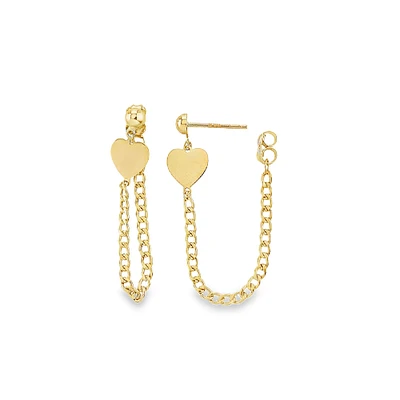 Heart Chain Dangle Earrings