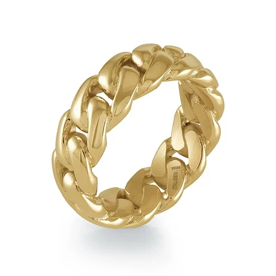 8MM Cuban Golden Steel Ring