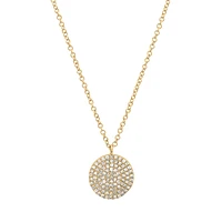 Flat Disk Pave Diamonds Necklace