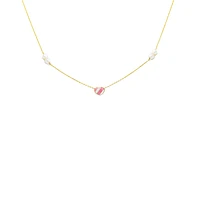 Pink Heart and Pearls Kids Necklace