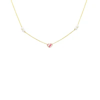 Pink Heart and Pearls Kids Necklace