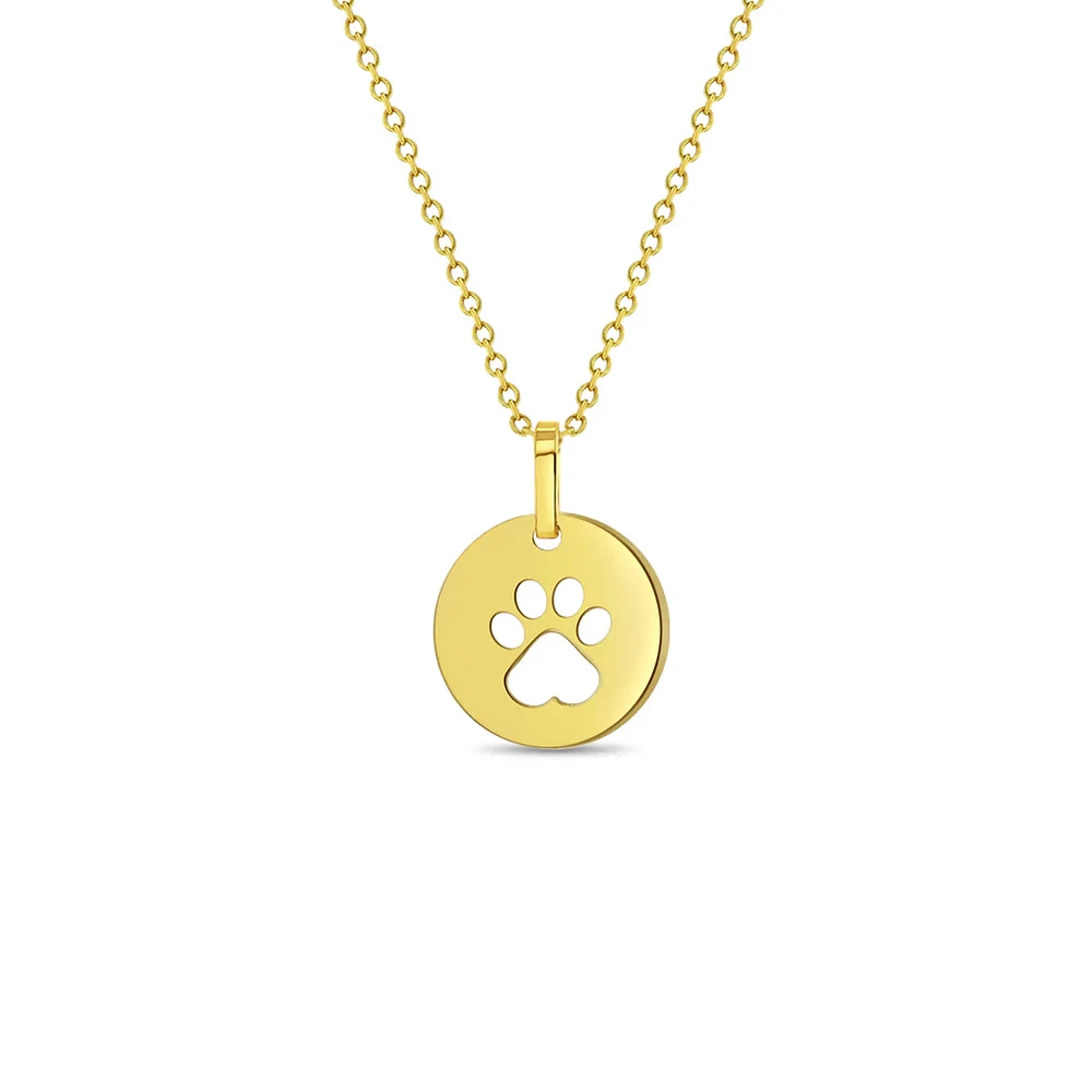 Dog Paw 14K Gold Necklace