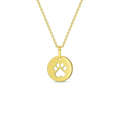 Dog Paw 14K Gold Necklace