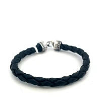 Black Braided Leather Bracelet