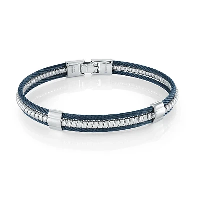 Blue Cable Steel Bracelet