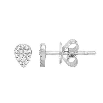 Pear Illusion Pave Diamond Stud Earrings