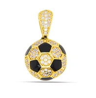 Soccer Ball Enamel Zirconia Pendant