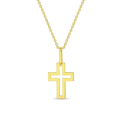 Cutout 20MM Cross Kids Necklace
