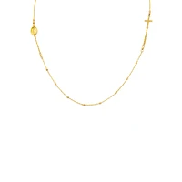Milagrosa and Cross Beaded Necklace
