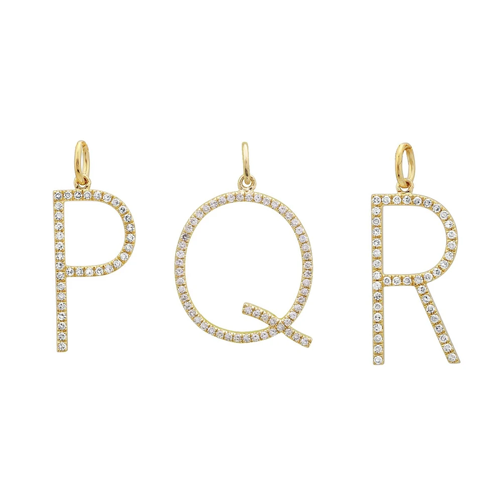 17mm Diamond Initial Pendant