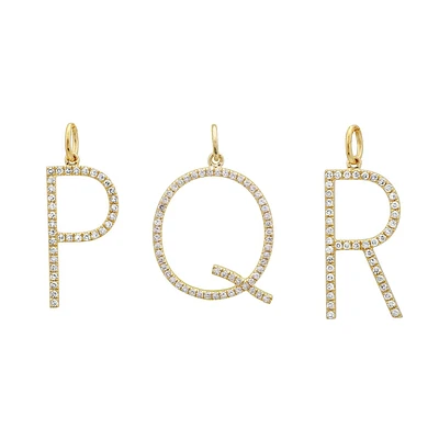 17mm Diamond Initial Pendant