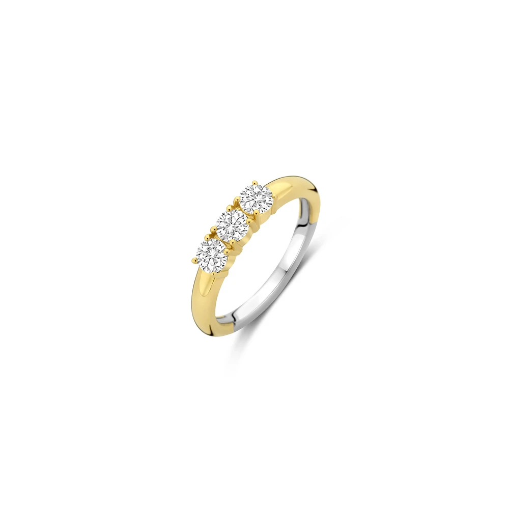 Elegant Triple Shine Golden Ring