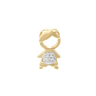 Boy Two Tone Diamonds 11MM Pendant