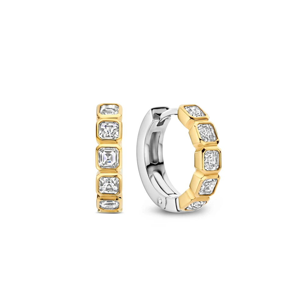 Asscher Huggie Earrings