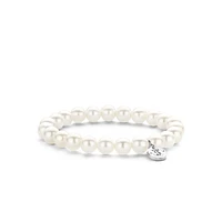 8MM White Pearl Bead Bracelet