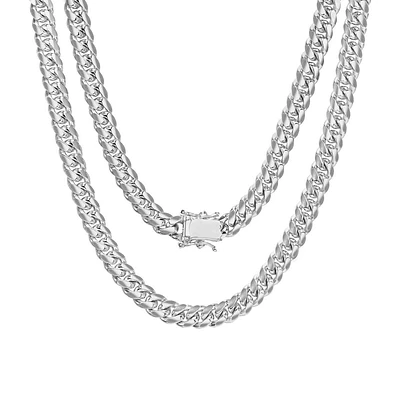 Cuban Solid 5MM White Gold Chain