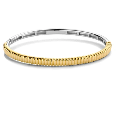 Ribbed Skinny Golden Bangle Bracelet