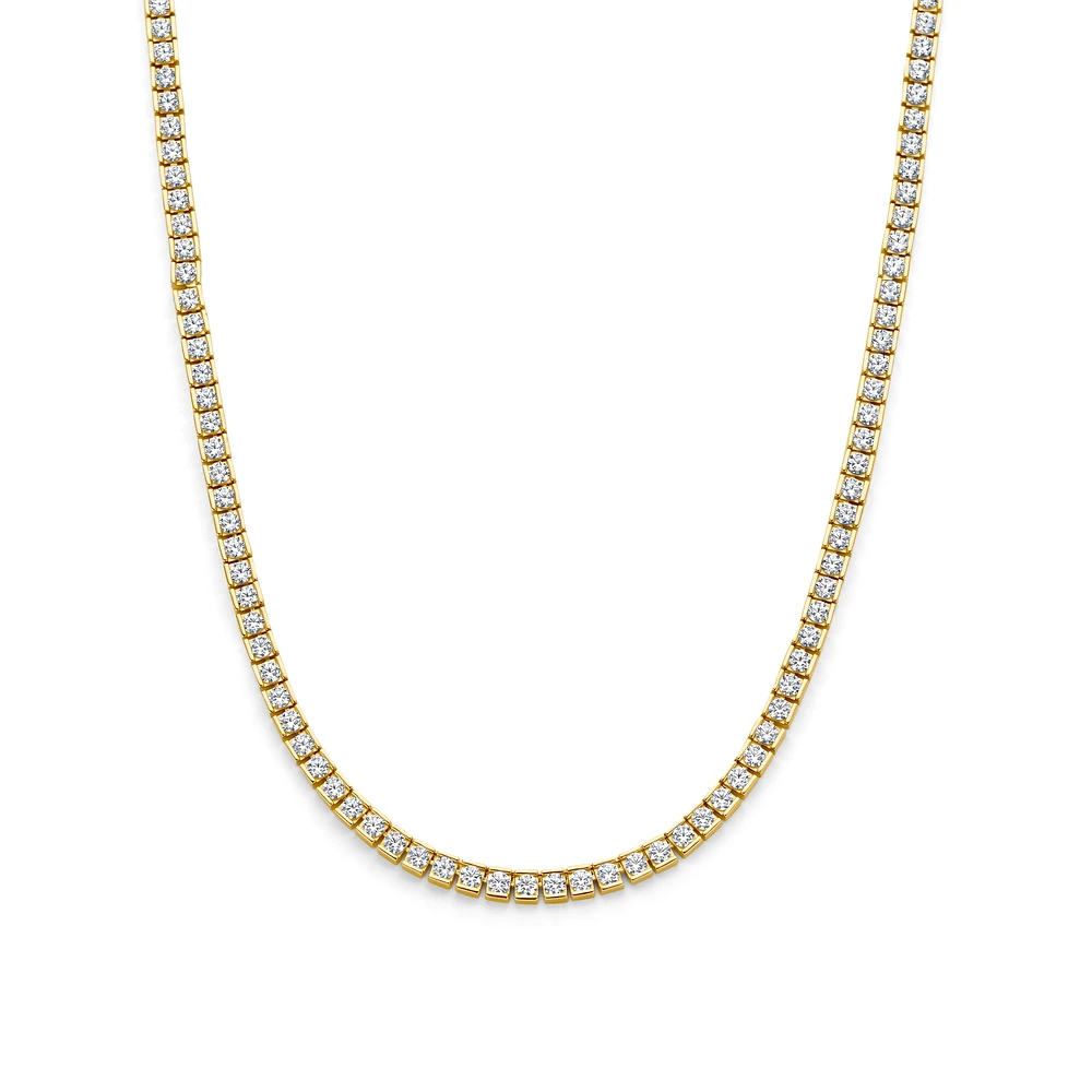 Channel Set Golden Tennis Necklace