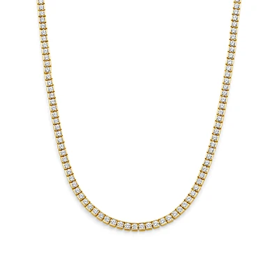 Channel Set Golden Tennis Necklace